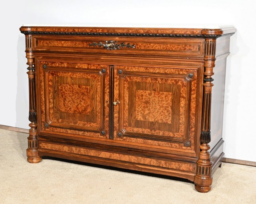 Buffet Commode en Loupe d'Amboine et Palissandre, style Louis XVI – 2ème Partie XIXe – Image 3
