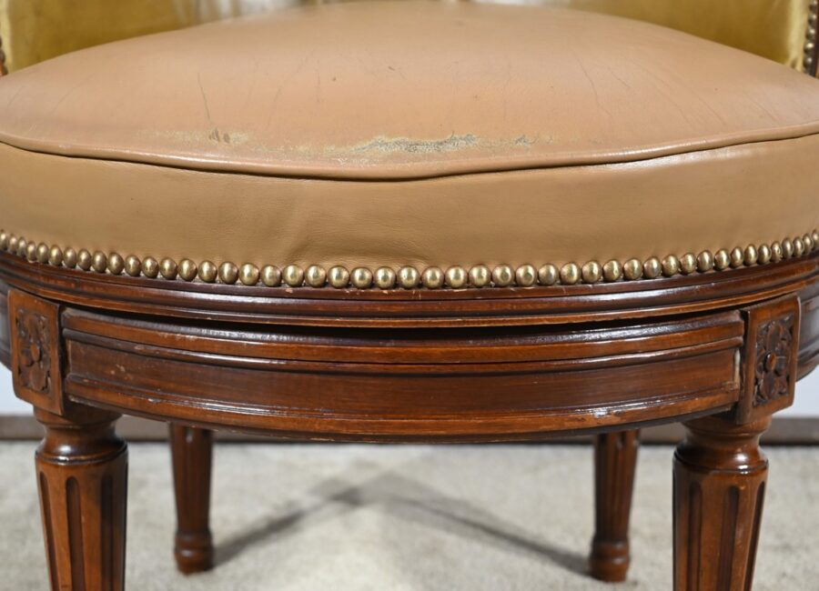 Fauteuil de Bureau Pivotant en Hêtre, style Louis XVI – Fin XIXe – Image 21