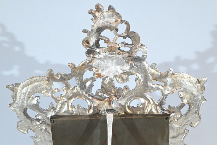 Petit Miroir de Table en Bronze Argenté, style Rocaille – Fin XIXe – Image 19