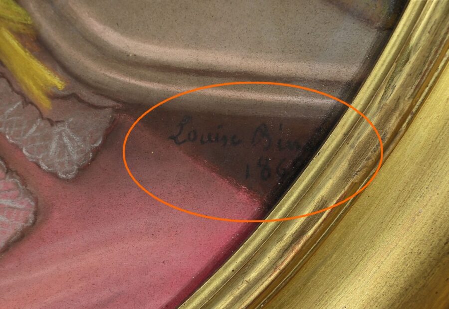 Important Pastel « La Jeune fille au Canari », école française du XIXe – Image 14