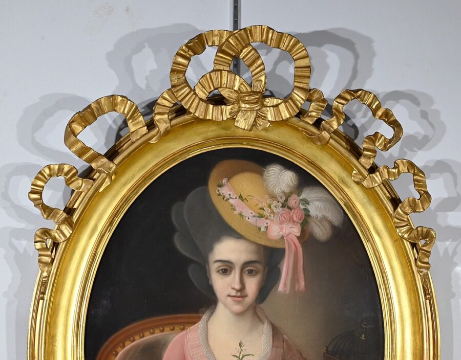 Important Pastel « La Jeune fille au Canari », école française du XIXe – Image 6