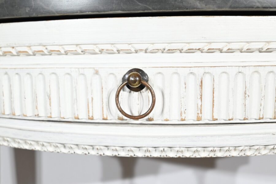 Console Demi-Lune en Bois Réchampi, style Louis XVI – Début XIXe – Image 12