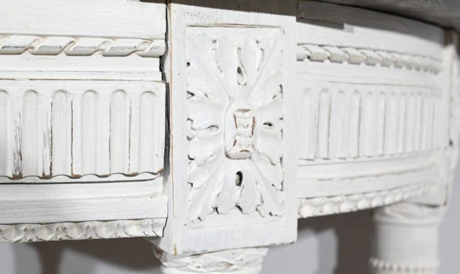 Console Demi-Lune en Bois Réchampi, style Louis XVI – Début XIXe – Image 14
