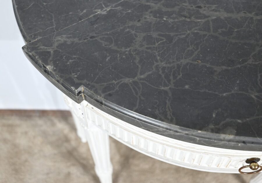 Console Demi-Lune en Bois Réchampi, style Louis XVI – Début XIXe – Image 7
