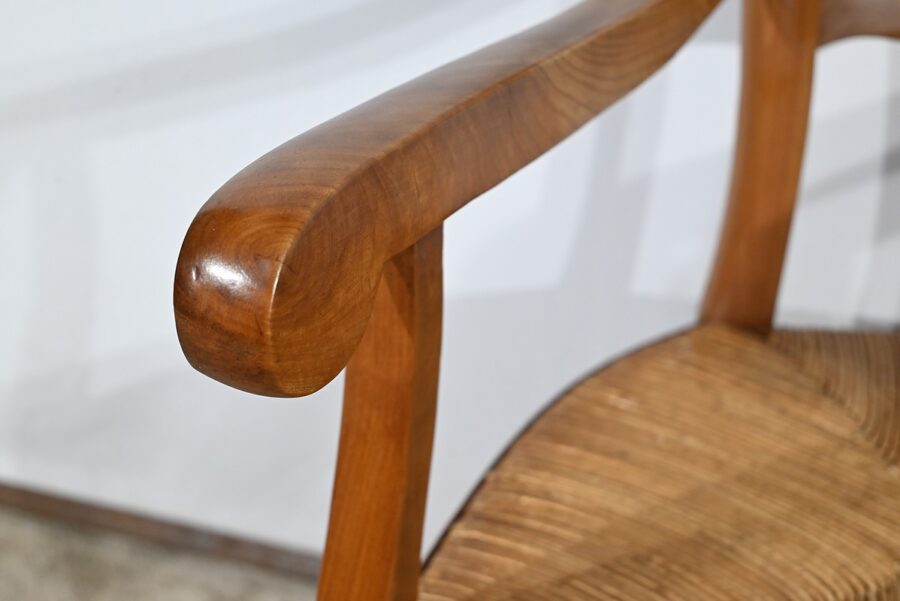 Fauteuil Grand-Mère en Merisier, style Louis Philippe – Fin XIXe – Image 10