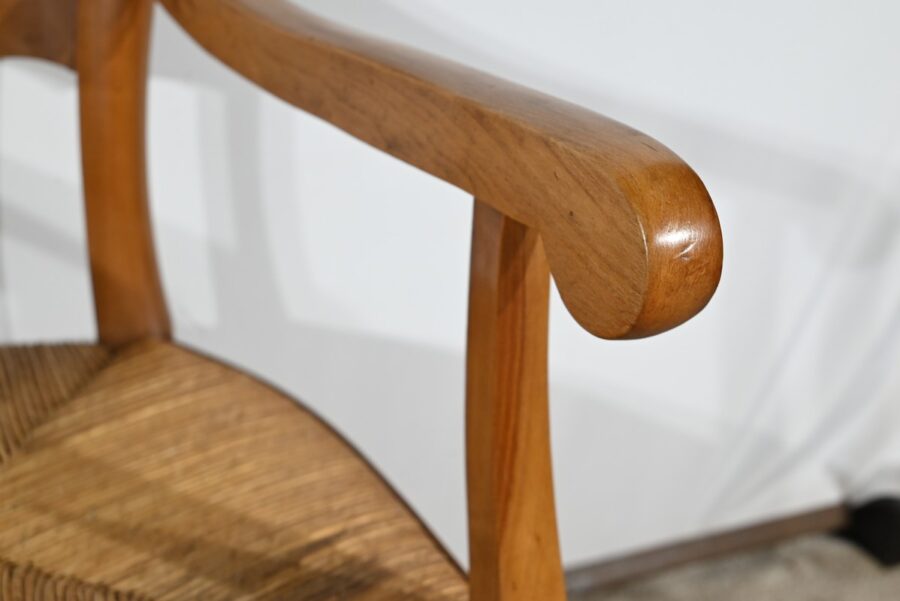 Fauteuil Grand-Mère en Merisier, style Louis Philippe – Fin XIXe – Image 11