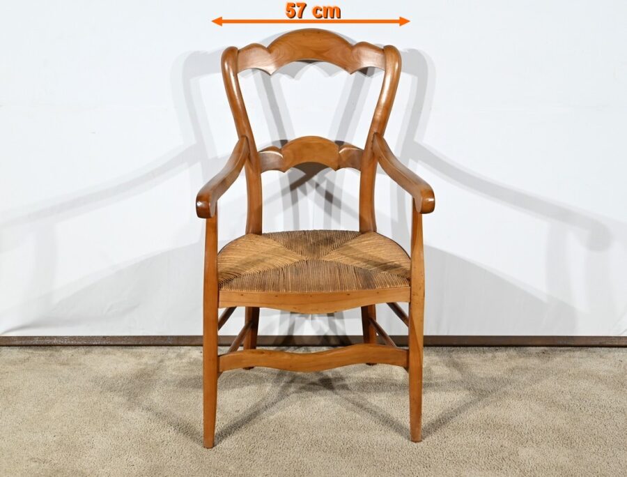 Fauteuil Grand-Mère en Merisier, style Louis Philippe – Fin XIXe – Image 18