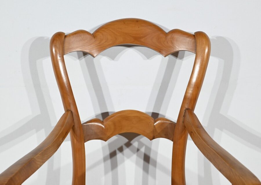 Fauteuil Grand-Mère en Merisier, style Louis Philippe – Fin XIXe – Image 5