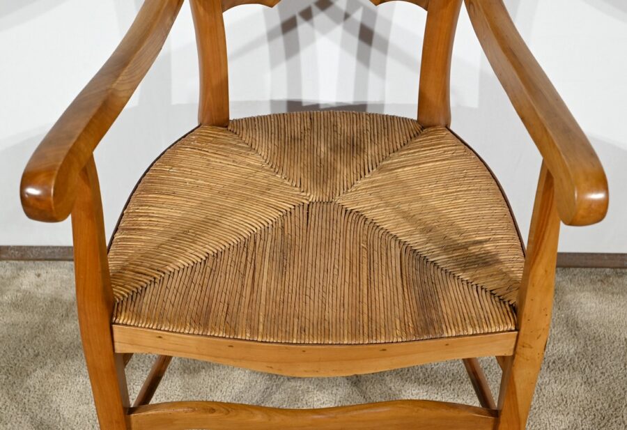 Fauteuil Grand-Mère en Merisier, style Louis Philippe – Fin XIXe – Image 8