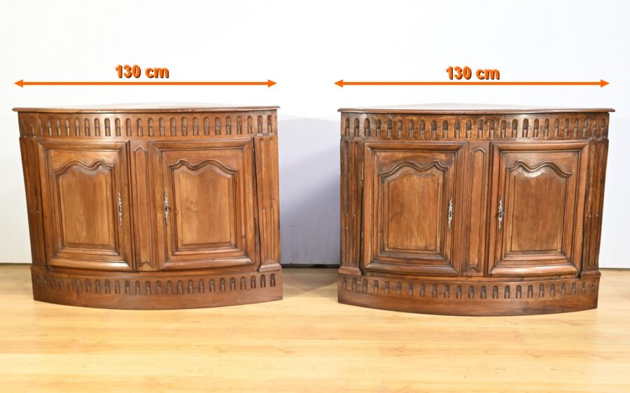 Paire d’Importantes Encoignures de Propriété en Noyer, style Régence – XVIIIe – Image 21