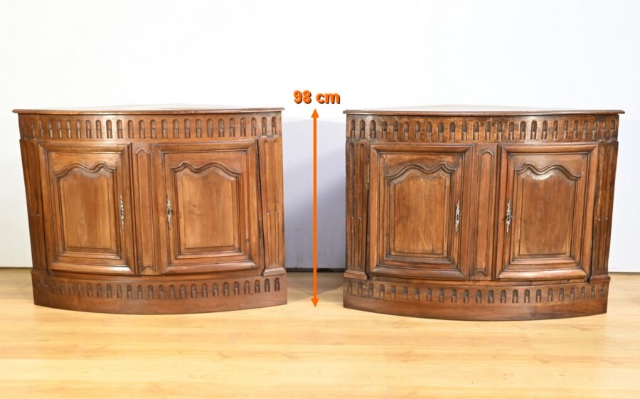 Paire d’Importantes Encoignures de Propriété en Noyer, style Régence – XVIIIe – Image 22