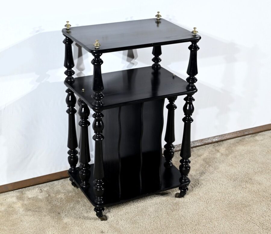 Petit Meuble à Musique en Poirier Noirci, style Napoléon III – 1900 – Image 2