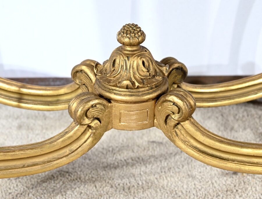 Petite Table de Milieu en Bois Doré, style Louis XV – Fin XIXe – Image 17