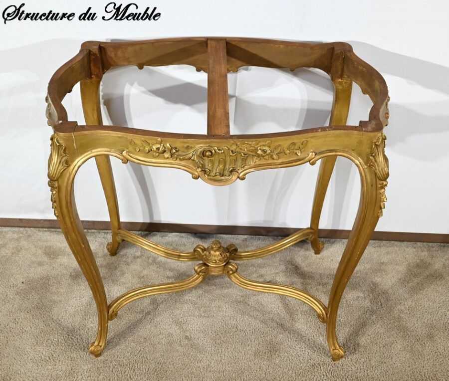 Petite Table de Milieu en Bois Doré, style Louis XV – Fin XIXe – Image 32