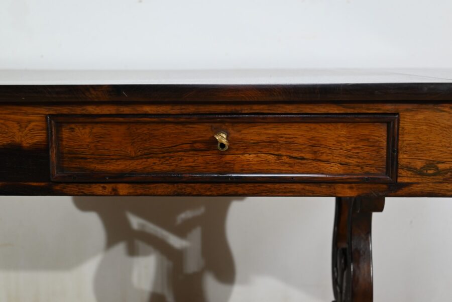 Table Bureau à Volets en Palissandre Massif, époque Restauration – Début XIXe – Image 13