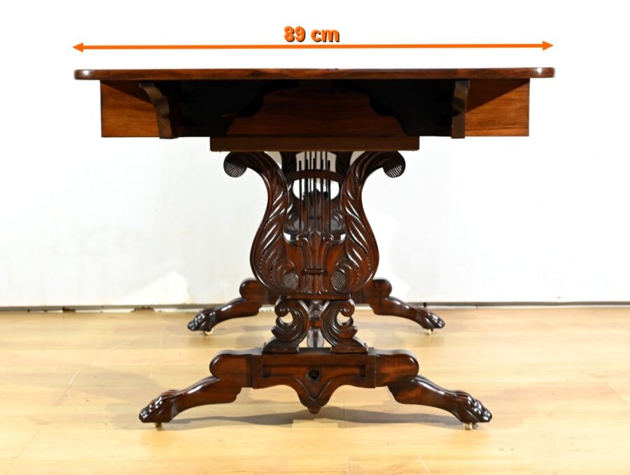 Table Bureau à Volets en Palissandre Massif, époque Restauration – Début XIXe – Image 35