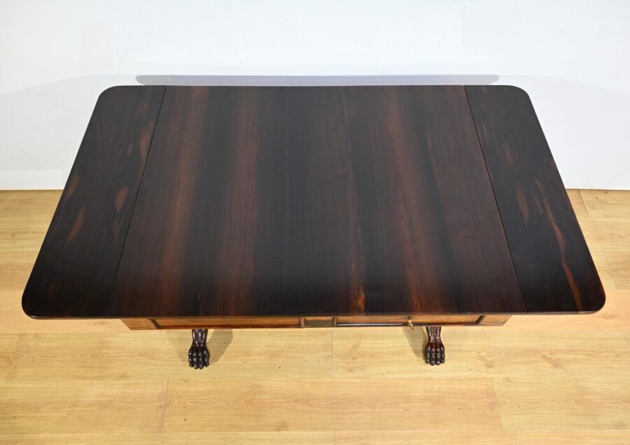 Table Bureau à Volets en Palissandre Massif, époque Restauration – Début XIXe – Image 6