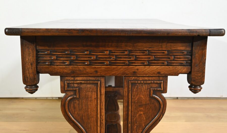 Table Bureau en Chêne, style Néogothique – Début XXe – Image 20