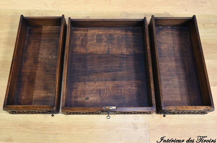 Table Bureau en Chêne, style Néogothique – Début XXe – Image 26