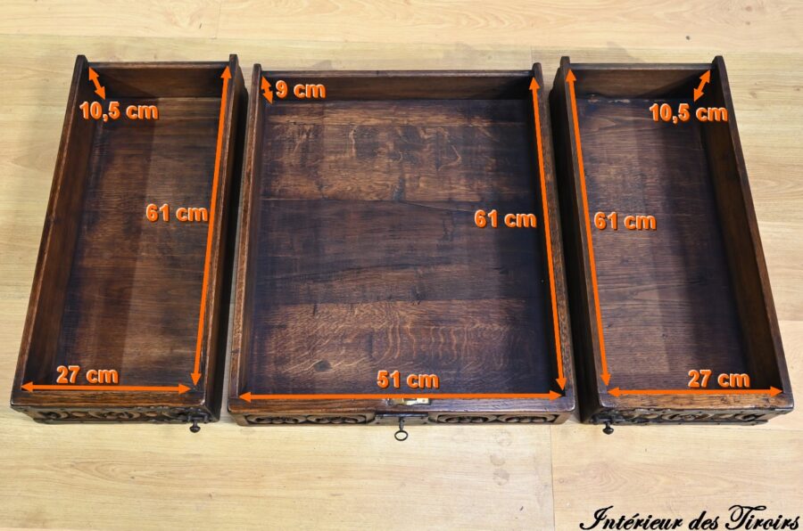Table Bureau en Chêne, style Néogothique – Début XXe – Image 32