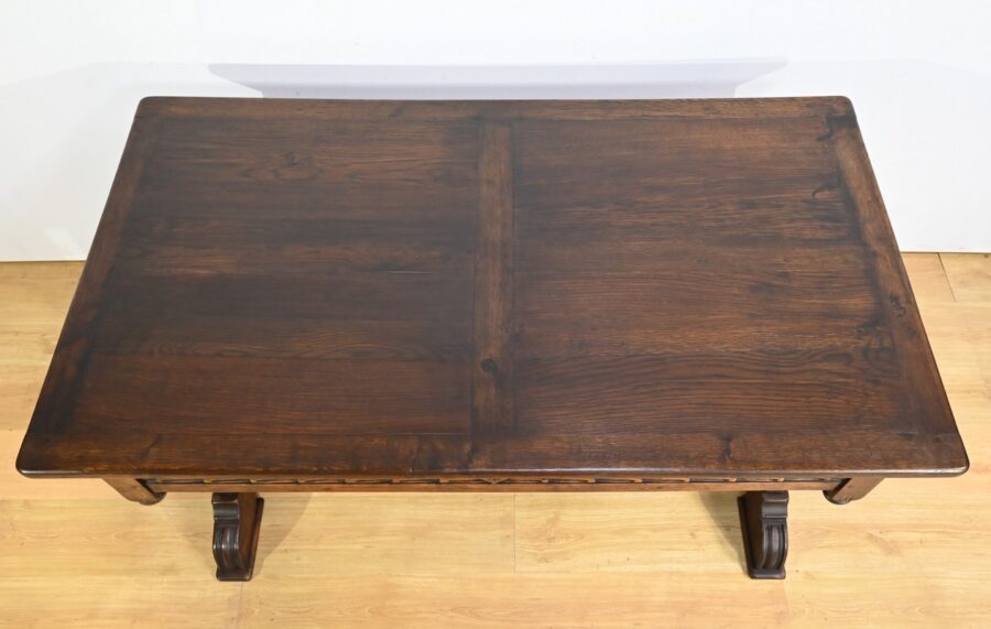Table Bureau en Chêne, style Néogothique – Début XXe – Image 5