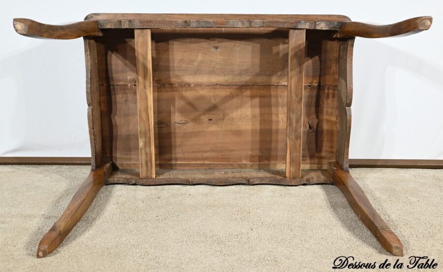 Table Bureau en Noyer et Merisier, style Louis XV – Début XIXe – Image 29