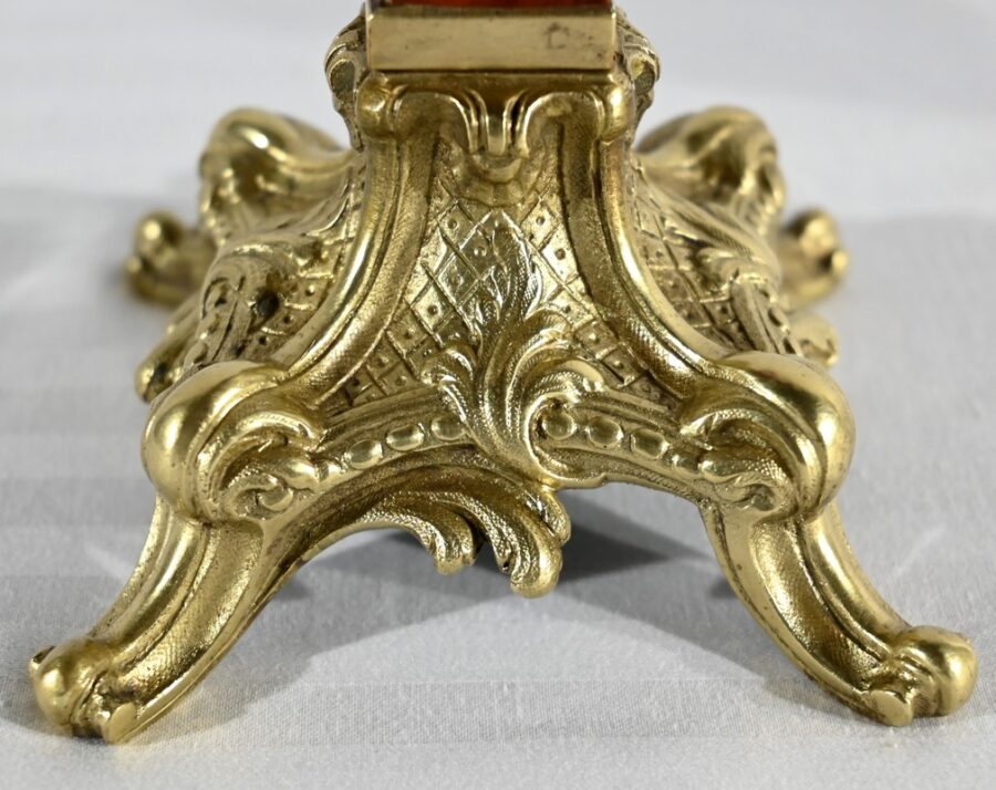 Garniture de Cheminée en Bronze et Bois Peint, estampillée Vincenti & Cie – 2ème partie XIXe – Image 28