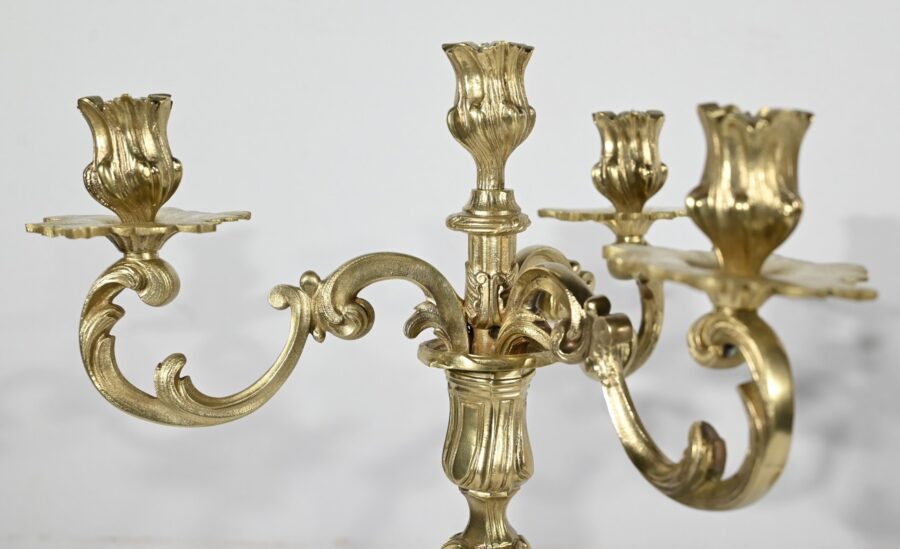 Garniture de Cheminée en Bronze Doré, estampillée Japy Frères & Cie – Fin XIXe – Image 20