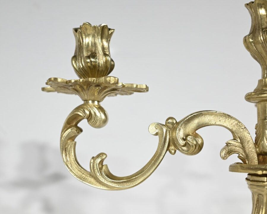 Garniture de Cheminée en Bronze Doré, estampillée Japy Frères & Cie – Fin XIXe – Image 24