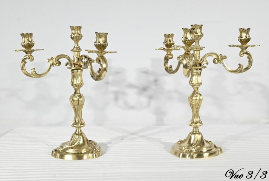 Garniture de Cheminée en Bronze Doré, estampillée Japy Frères & Cie – Fin XIXe – Image 28