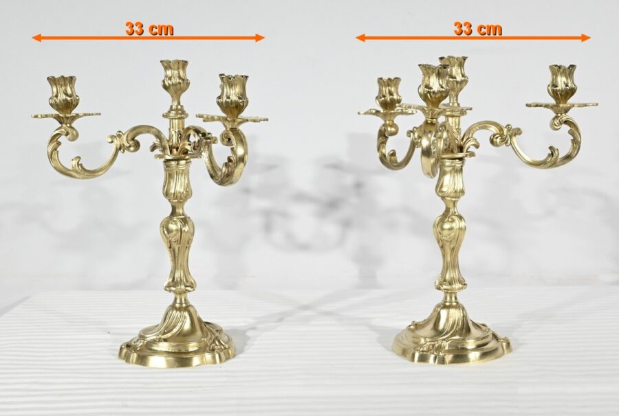 Garniture de Cheminée en Bronze Doré, estampillée Japy Frères & Cie – Fin XIXe – Image 31