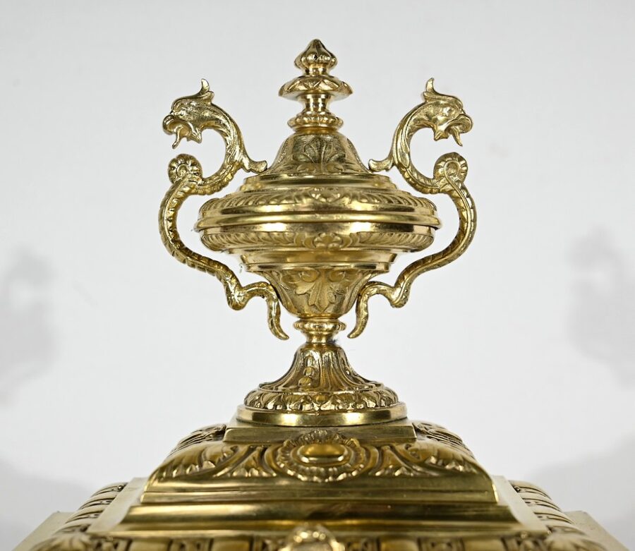 Garniture de Cheminée en Bronze Doré, estampillée Japy Frères & Cie – Fin XIXe – Image 5