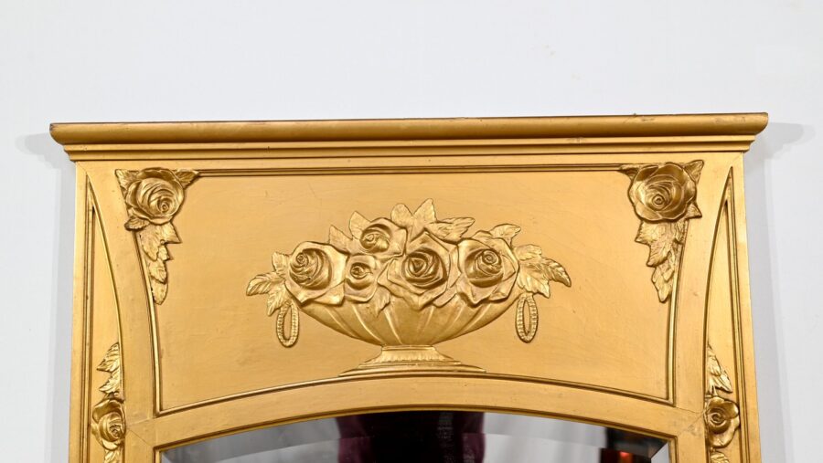 Miroir en Bois et Staff Doré, style Louis XVI – 1930 – Image 5