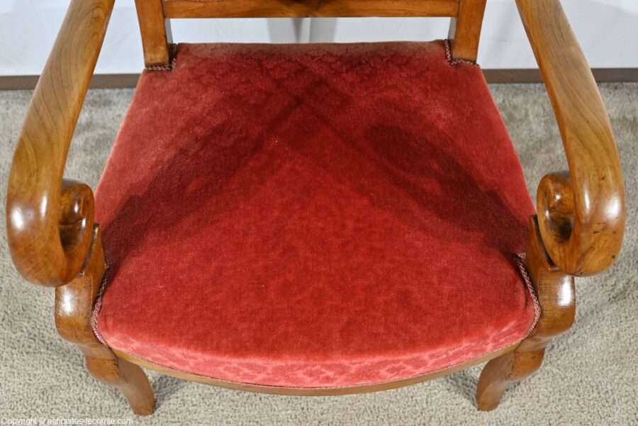 Paire de Fauteuils en Merisier, époque Louis Philippe – 1ère partie XIXe – Image 12