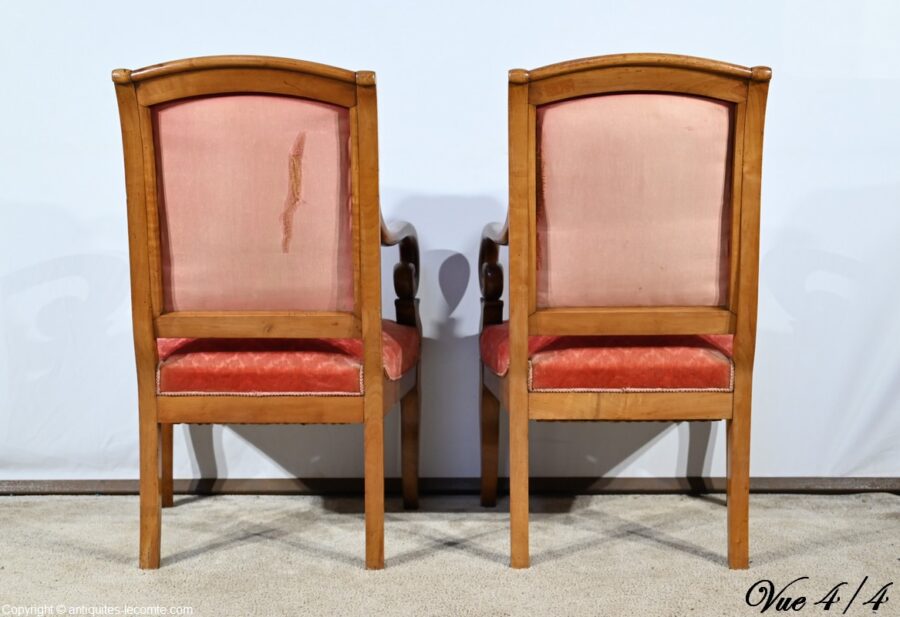Paire de Fauteuils en Merisier, époque Louis Philippe – 1ère partie XIXe – Image 24