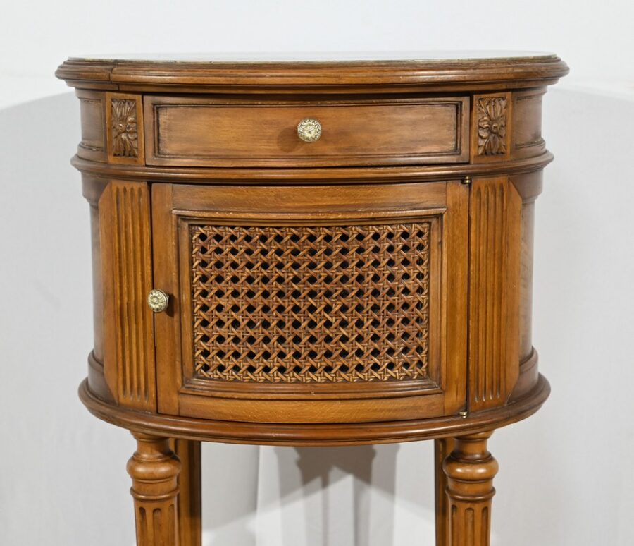 Petite Table Tambour en Hêtre, style Louis XVI – 1920 – Image 10
