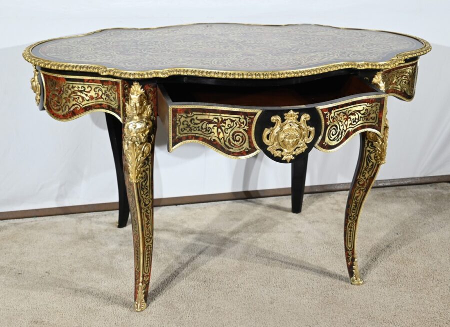 Table d’Apparat en Poirier Noirci, époque Napoléon III – Milieu XIXe – Image 4