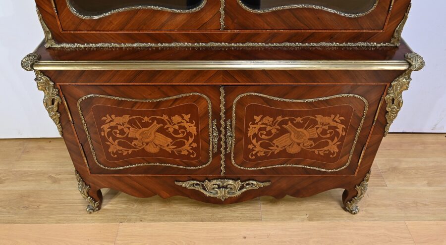 Bibliothèque Deux-Corps en Palissandre et Marqueterie, style Louis XV - Fin XIXe – Image 12