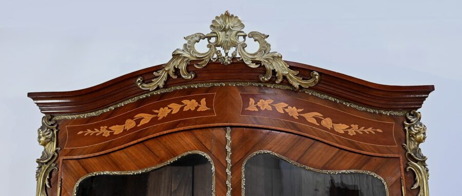 Bibliothèque Deux-Corps en Palissandre et Marqueterie, style Louis XV - Fin XIXe – Image 6