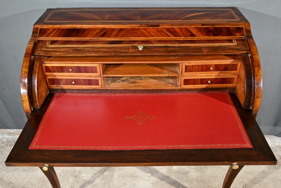 Bureau Cylindre en Acajou et Palissandre, époque Louis XV – 1ère partie XVIIIe – Image 23