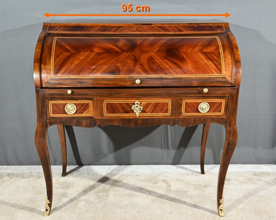 Bureau Cylindre en Acajou et Palissandre, époque Louis XV – 1ère partie XVIIIe – Image 36