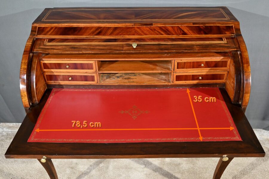 Bureau Cylindre en Acajou et Palissandre, époque Louis XV – 1ère partie XVIIIe – Image 39