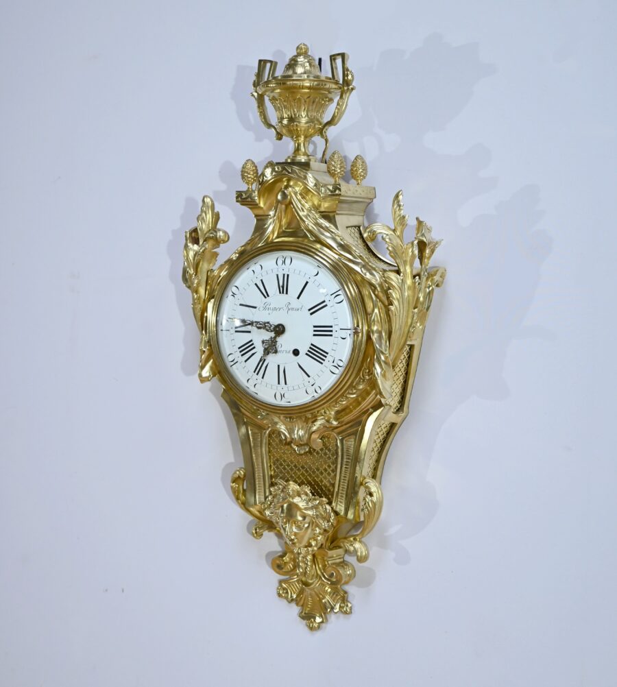 Important Cartel d’Applique en Bronze Doré, Maison Prosper Roussel – Milieu XIXe – Image 4