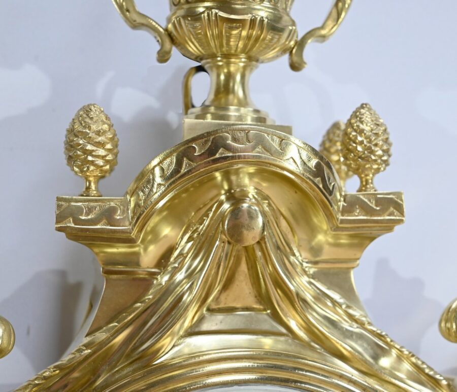 Important Cartel d’Applique en Bronze Doré, Maison Prosper Roussel – Milieu XIXe – Image 8