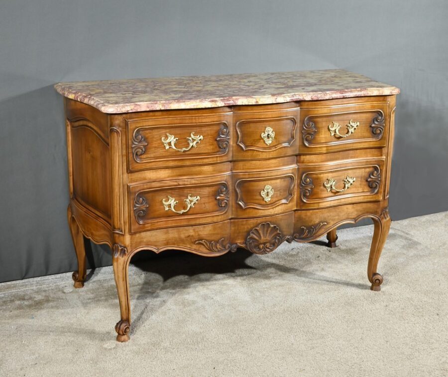 Commode Sauteuse Arbalète en Noyer, style Louis XV – Début XXe – Image 2