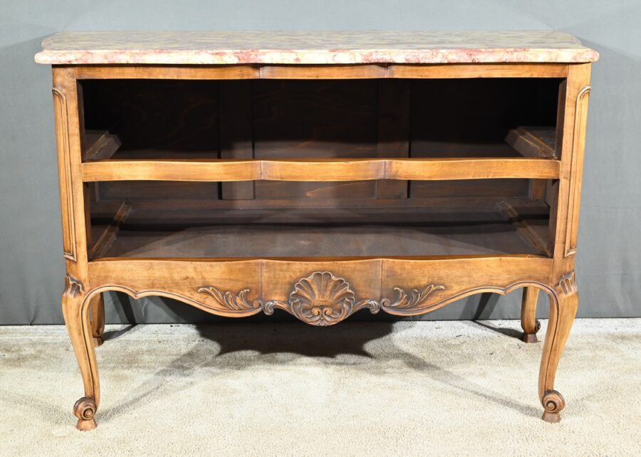 Commode Sauteuse Arbalète en Noyer, style Louis XV – Début XXe – Image 26