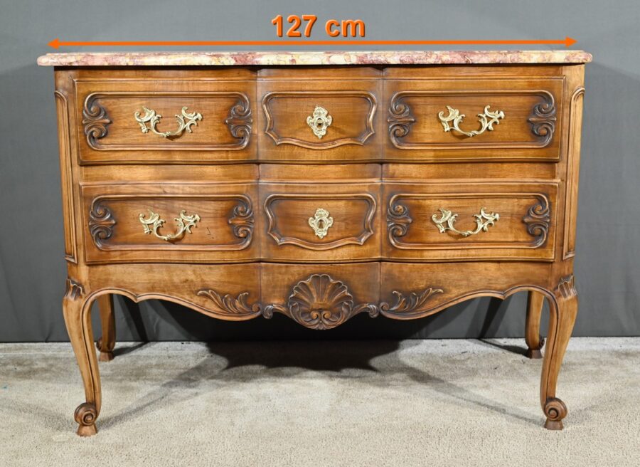 Commode Sauteuse Arbalète en Noyer, style Louis XV – Début XXe – Image 27