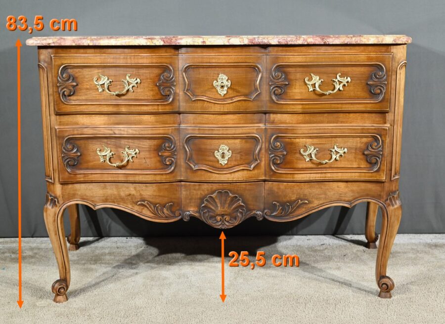 Commode Sauteuse Arbalète en Noyer, style Louis XV – Début XXe – Image 29