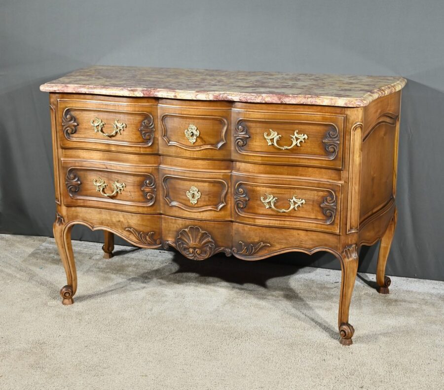 Commode Sauteuse Arbalète en Noyer, style Louis XV – Début XXe – Image 3