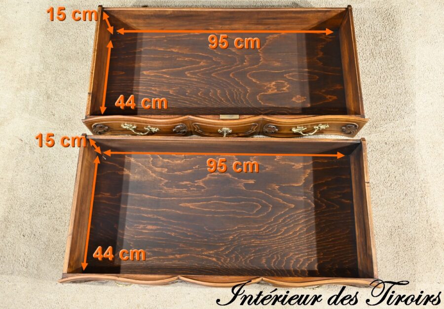 Commode Sauteuse Arbalète en Noyer, style Louis XV – Début XXe – Image 30